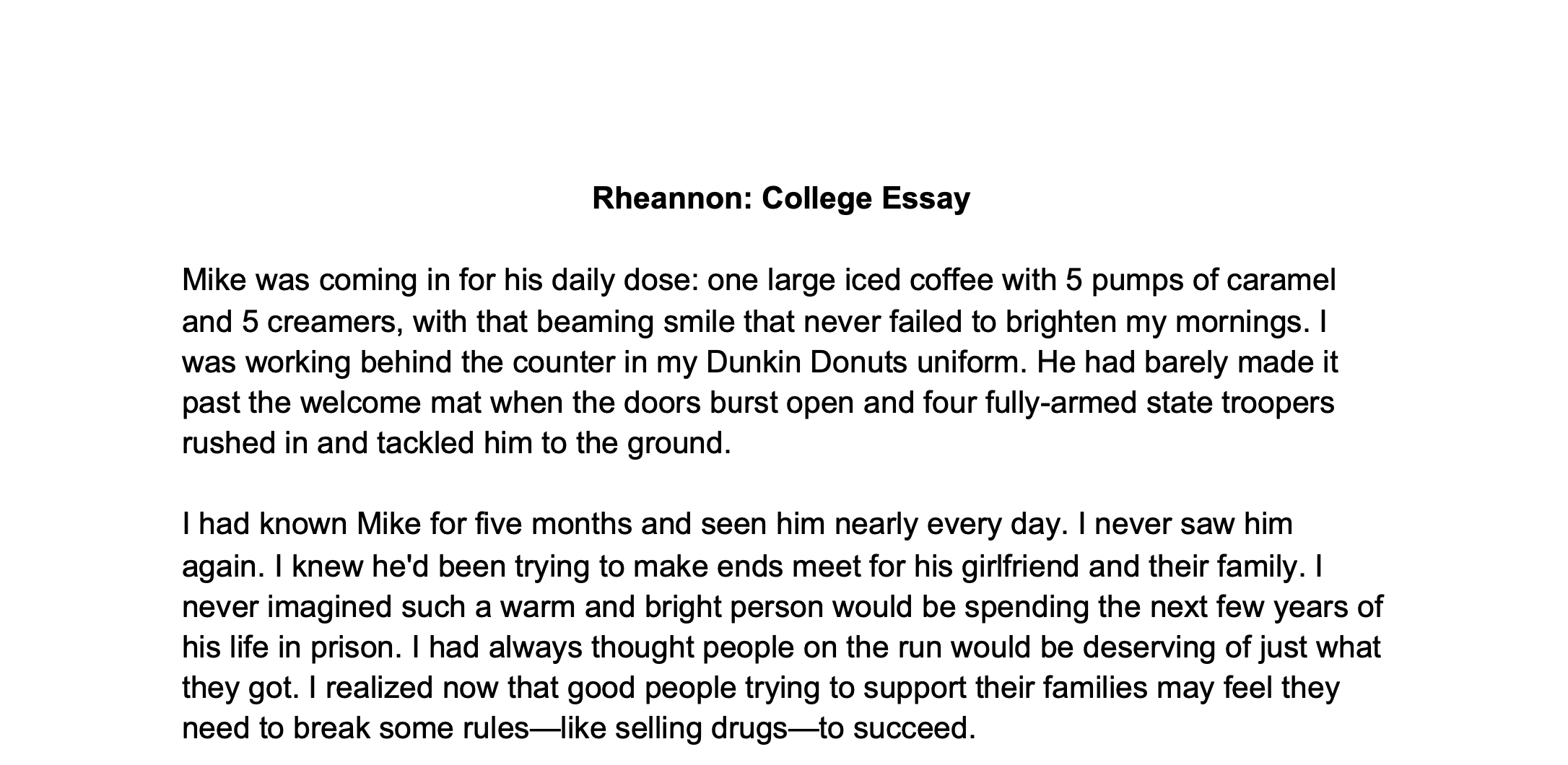 long should a college essay be